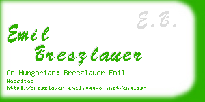 emil breszlauer business card